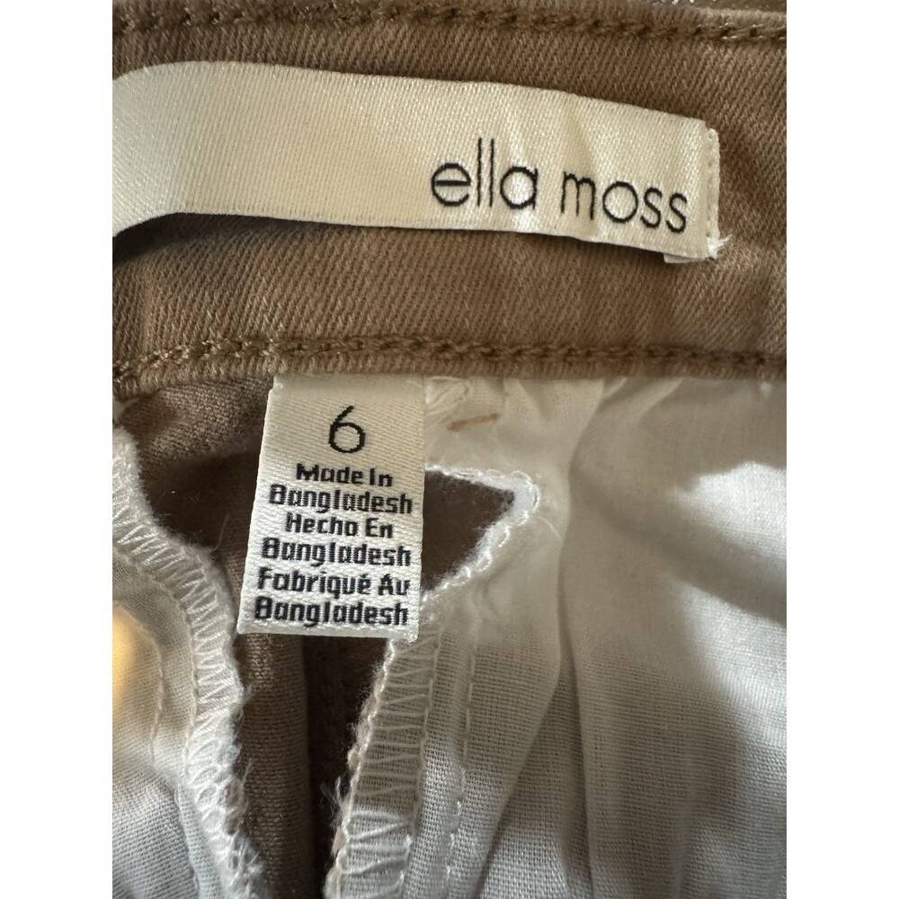 Ella Moss Womens Pants Brown Cropped Wide Leg Pockets High-Rise Belt Loops Sz 6 - Picture 9 of 16